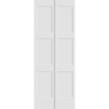 Codel Doors 30" x 80" Primed 3-Panel Equal Panel Shaker Bifold Door and Hardware 2668pri8433BF